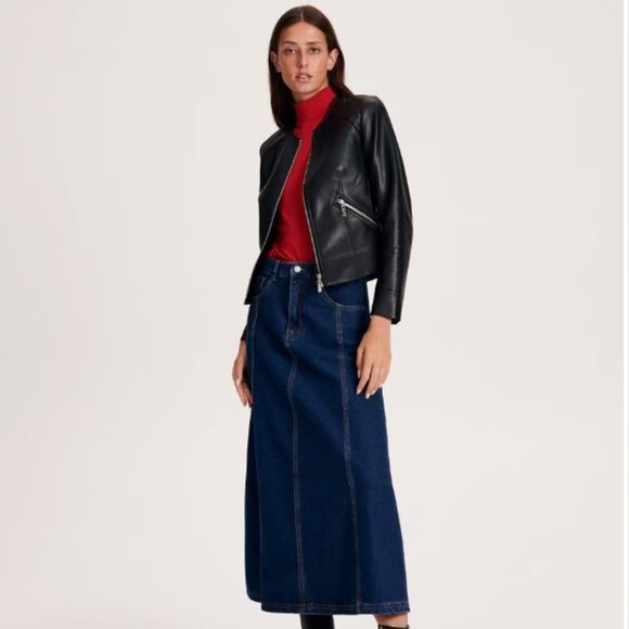 RESERVED Faux leather biker jacket sz12 * European Brand - Picture 6 of 9